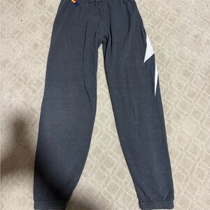 Aviator Nation Gray Track Pants with White Lightning Bolt